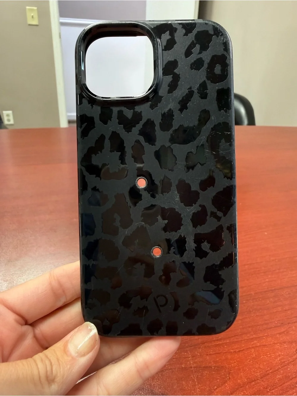 Loopy Black Leopard Print Phone Case - without loop band-fits iPhone 15(regular)